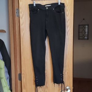 Womens Levi's 711 Skinny Capri Jeans Black 30